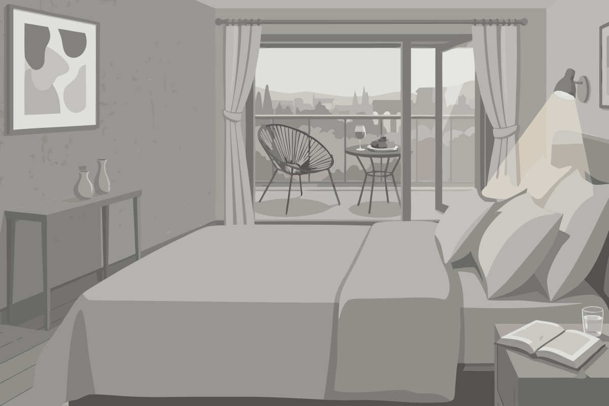 Deluxe Double Room (2 Adults + 1 Child) teilweise Balkon